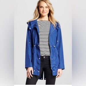Steve Madden Women's Medium Weight Hooded Jacket Coat - Royal Blue - Size L